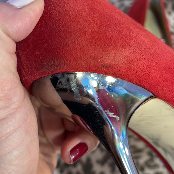 ALDO  |  SUEDE LEATHER PUMP WITH 3” SILVER HEEL | - Picture 5 of 6